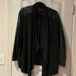 Blanknyc Faux suede drape front jacket
